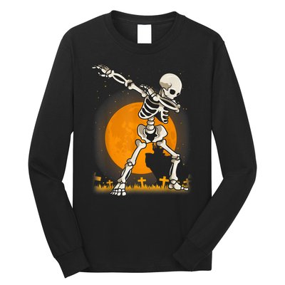 Halloween Dabbing Skeleton Long Sleeve Shirt