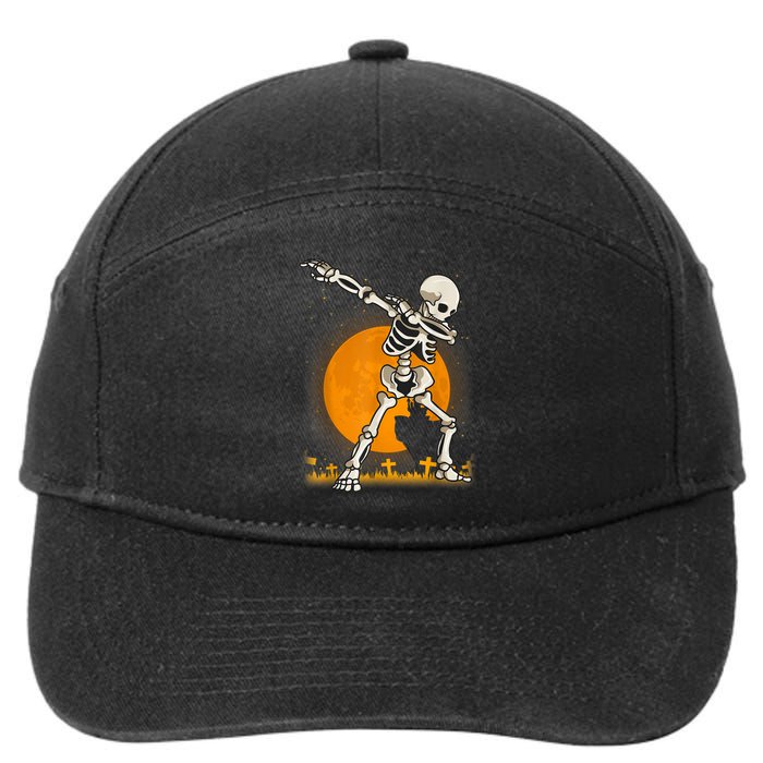 Halloween Dabbing Skeleton 7-Panel Snapback Hat