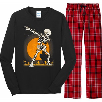 Halloween Dabbing Skeleton Long Sleeve Pajama Set