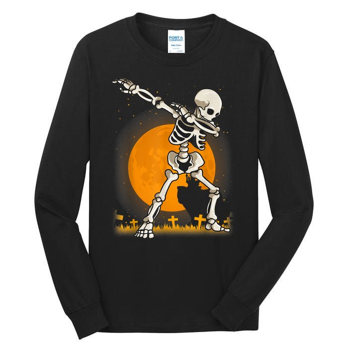 Halloween Dabbing Skeleton Tall Long Sleeve T-Shirt