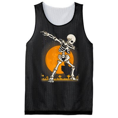 Halloween Dabbing Skeleton Mesh Reversible Basketball Jersey Tank