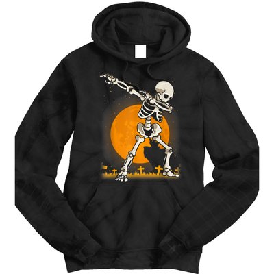 Halloween Dabbing Skeleton Tie Dye Hoodie