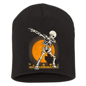 Halloween Dabbing Skeleton Short Acrylic Beanie