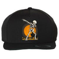 Halloween Dabbing Skeleton Wool Snapback Cap