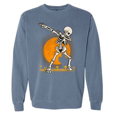 Halloween Dabbing Skeleton Garment-Dyed Sweatshirt