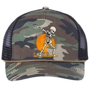 Halloween Dabbing Skeleton Retro Rope Trucker Hat Cap