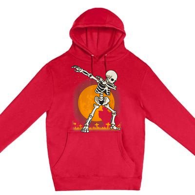 Halloween Dabbing Skeleton Premium Pullover Hoodie