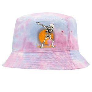 Halloween Dabbing Skeleton Tie-Dyed Bucket Hat