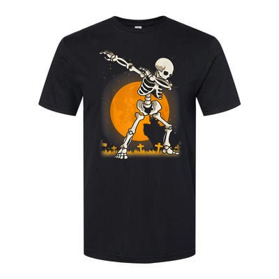 Halloween Dabbing Skeleton Softstyle CVC T-Shirt