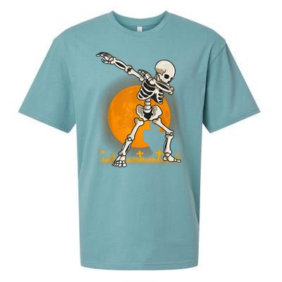 Halloween Dabbing Skeleton Sueded Cloud Jersey T-Shirt