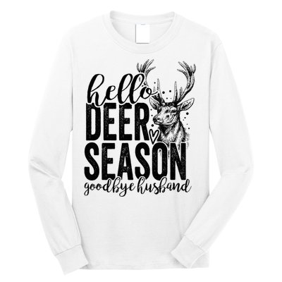 Hello Deer Season Goodbye Husband Vintage Long Sleeve Shirt