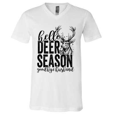 Hello Deer Season Goodbye Husband Vintage V-Neck T-Shirt