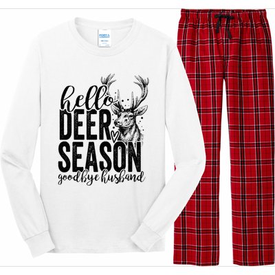 Hello Deer Season Goodbye Husband Vintage Long Sleeve Pajama Set