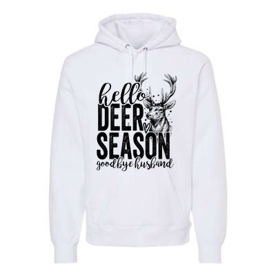 Hello Deer Season Goodbye Husband Vintage Premium Hoodie