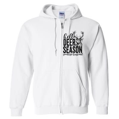 Hello Deer Season Goodbye Husband Vintage Full Zip Hoodie