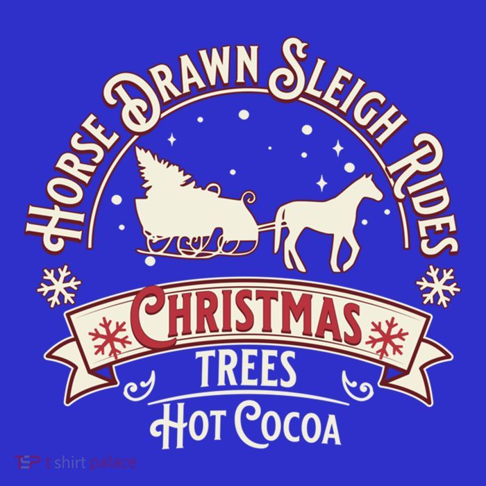Horse Drawn Sleigh Ride Christmas Sleigh Ride Tree Farm Gift Premium T-Shirt