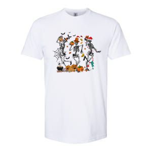 Hallothanksmas Dancing Skeletons Halloween Thanksgiving Xmas Great Gift Softstyle CVC T-Shirt