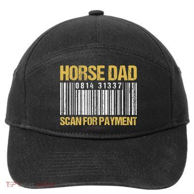 Horse Dad Scan For Payment Barcode Horse Dad 7-Panel Snapback Hat