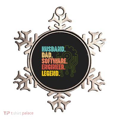 Husband Dad Software Engineer Engineering Expert Graphic Gift Metallic Star Ornament