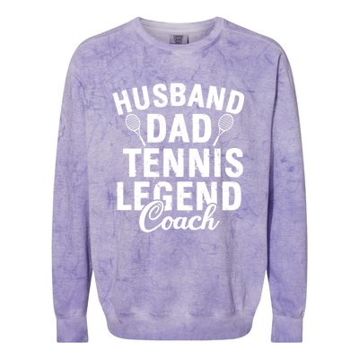 Husband Dad Tennis Legend Coach Funny Tennis Dad Cute Gift Colorblast Crewneck Sweatshirt