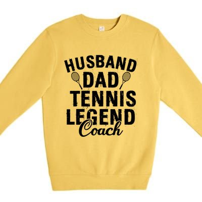 Husband Dad Tennis Legend Coach Funny Tennis Dad Cute Gift Premium Crewneck Sweatshirt