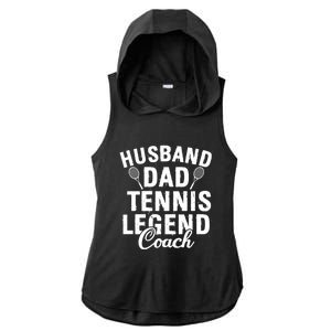 Husband Dad Tennis Legend Coach Funny Tennis Dad Cute Gift Ladies PosiCharge Tri-Blend Wicking Draft Hoodie Tank