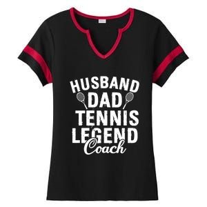 Husband Dad Tennis Legend Coach Funny Tennis Dad Cute Gift Ladies Halftime Notch Neck Tee