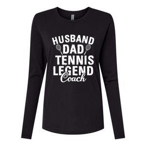 Husband Dad Tennis Legend Coach Funny Tennis Dad Cute Gift Womens Cotton Relaxed Long Sleeve T-Shirt