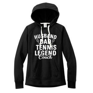 Husband Dad Tennis Legend Coach Funny Tennis Dad Cute Gift Women's Fleece Hoodie