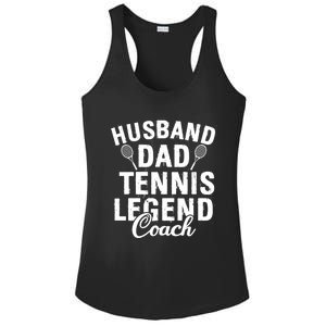 Husband Dad Tennis Legend Coach Funny Tennis Dad Cute Gift Ladies PosiCharge Competitor Racerback Tank