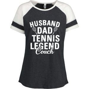 Husband Dad Tennis Legend Coach Funny Tennis Dad Cute Gift Enza Ladies Jersey Colorblock Tee