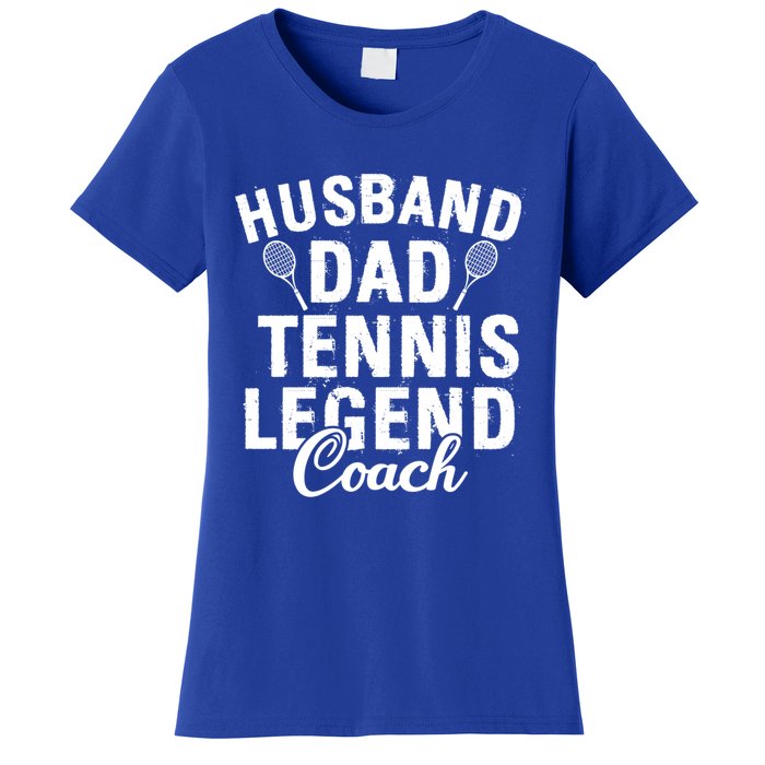 Husband Dad Tennis Legend Coach Funny Tennis Dad Cute Gift Women's T-Shirt