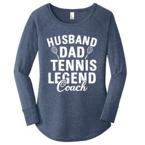 Husband Dad Tennis Legend Coach Funny Tennis Dad Cute Gift Women's Perfect Tri Tunic Long Sleeve Shirt