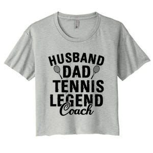 Husband Dad Tennis Legend Coach Funny Tennis Dad Cute Gift Women's Crop Top Tee