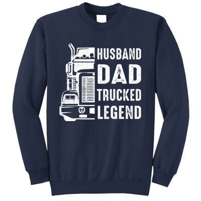 Husband Dad Trucker Legend Funny Truck Driver Trucking Sweatshirt