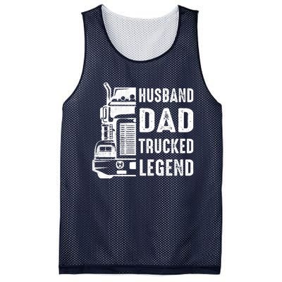 Husband Dad Trucker Legend Funny Truck Driver Trucking Mesh Reversible Basketball Jersey Tank