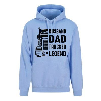 Husband Dad Trucker Legend Funny Truck Driver Trucking Unisex Surf Hoodie