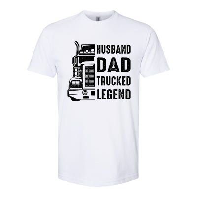 Husband Dad Trucker Legend Funny Truck Driver Trucking Softstyle CVC T-Shirt