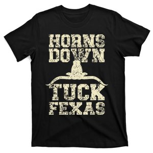 Horns Down Tuck Fexas Game Day Oklahoma Beat Texas T-Shirt