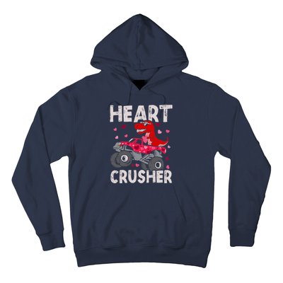 Hearts Dinosaur T Rex Monster Truck Valentines Day Hoodie