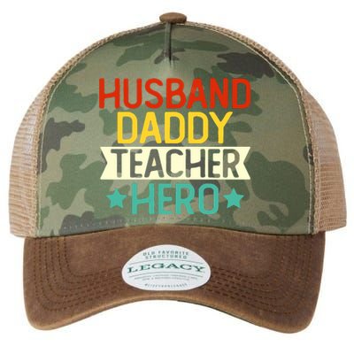 Husband Daddy Teacher Hero Gift Teacher Dad Back To School Gift Legacy Tie Dye Trucker Hat