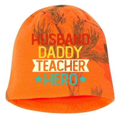 Husband Daddy Teacher Hero Gift Teacher Dad Back To School Gift Kati - Camo Knit Beanie