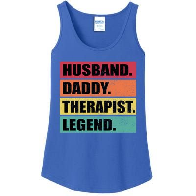 Husband Daddy Therapist Legend Retro Fathers Day Gift Ladies Essential Tank