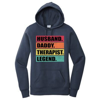 Husband Daddy Therapist Legend Retro Fathers Day Gift Women's Pullover Hoodie