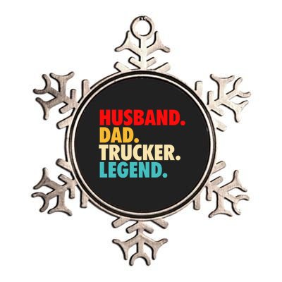 Husband Dad Trucker Legend Metallic Star Ornament