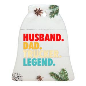 Husband Dad Trucker Legend Ceramic Bell Ornament