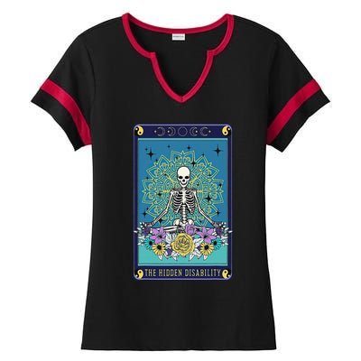 Hidden Disability Tarot Card Chronic Illness Spoonie Medical Ladies Halftime Notch Neck Tee