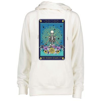 Hidden Disability Tarot Card Chronic Illness Spoonie Medical Womens Funnel Neck Pullover Hood