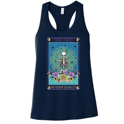 Hidden Disability Tarot Card Chronic Illness Spoonie Medical Women's Racerback Tank