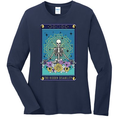 Hidden Disability Tarot Card Chronic Illness Spoonie Medical Ladies Long Sleeve Shirt